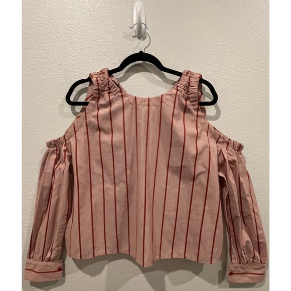 GAGO Burgundy Off Shoulder Open Back Blouse - Picture 1 of 4